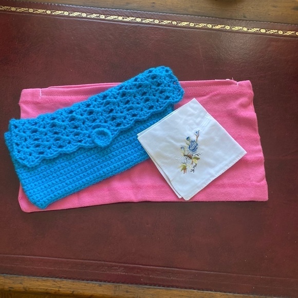 THE MISFITS SET of 3 Mushroom Handkerchief Hand Crochet Bag & Pillow Cover - Picture 3 of 13